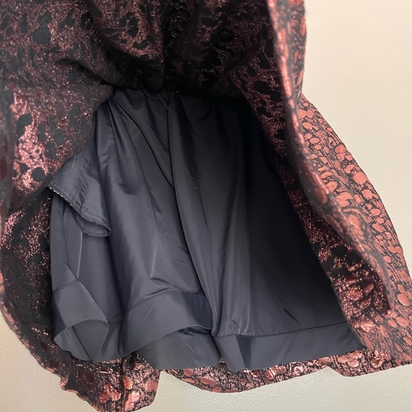 ALICE and Olivia Pia metallic Rose Gold Pink and black Pebble Bubble Party skirt - Picture 5 of 16